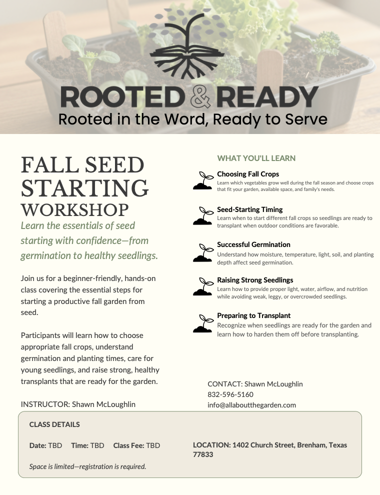 Fall Seed Starting Workshop
