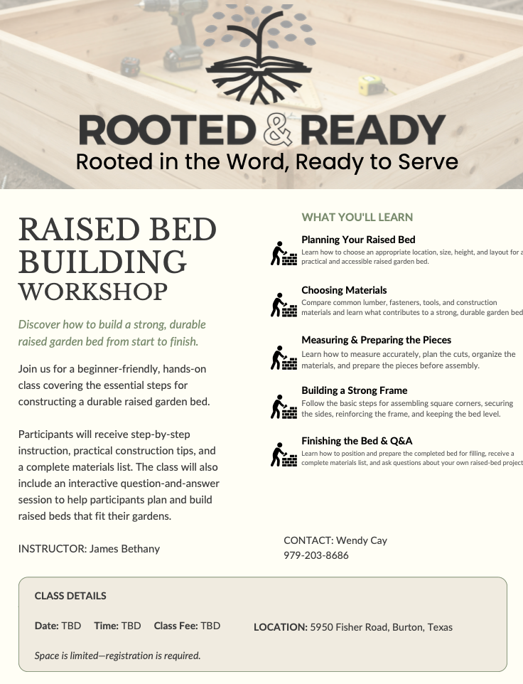 Raised Bed Building Workshop